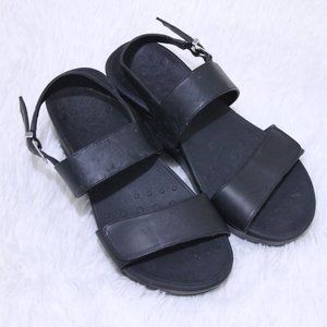 Vionic Lovell Black Wedge Sandals Size 7